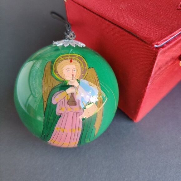 Vintage Le Bien Glass Christmas Ornament Christmas Angels Musical Instruments - Picture 4 of 5